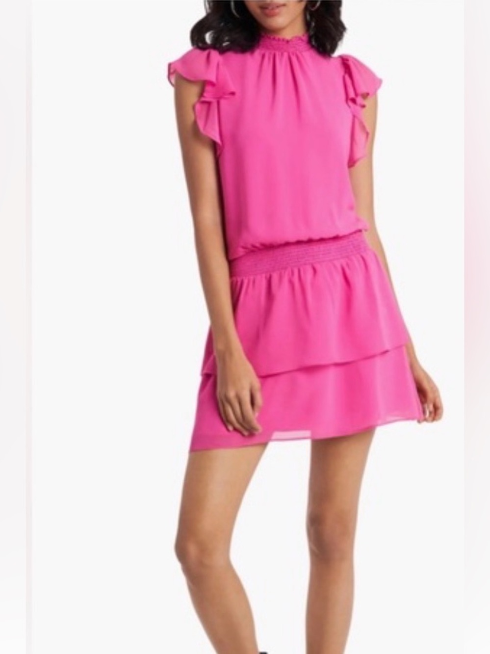 State Dress. Women's Hot Pink Tiered Mini Skirt